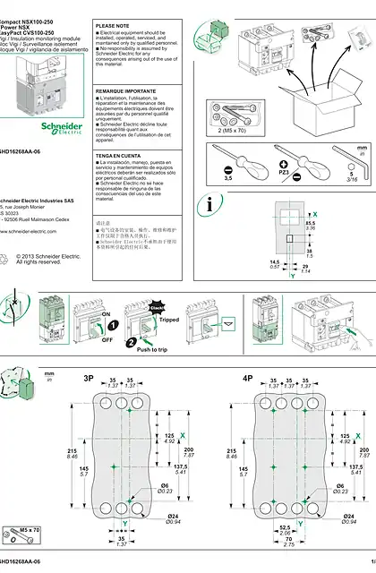 schneider施耐德Vigi _ Insulation monitoring module for breaker NSX100-250 _ CVS100-250 - 说明页
